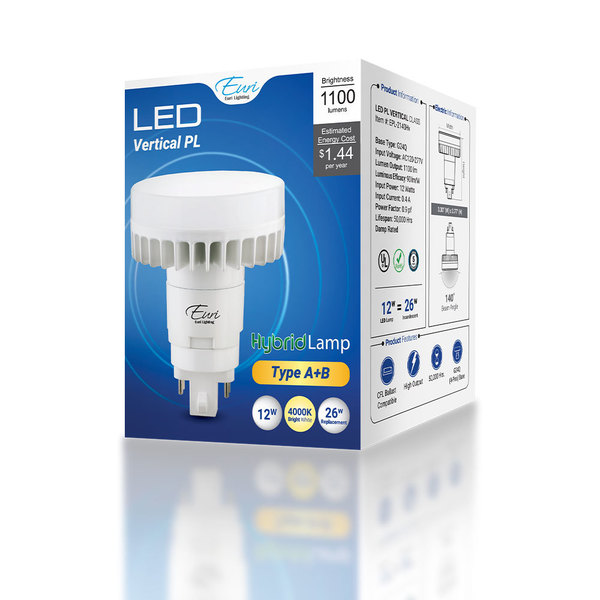 Euri Lighting LED PL 26W Non-Dim/DLC EPL-2140Hv